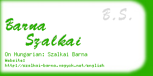 barna szalkai business card